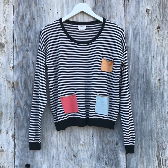 Numph Black & White Stripe Long Sleeve Sweater - Picture 5 of 9